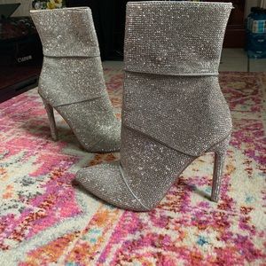 Rhinestone ankle booties